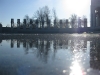 Wasser gefroren am World War II Memorial